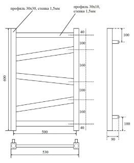 Полотенцесушитель водяной Point Феникс PN15156B П5 50x60см чёрный