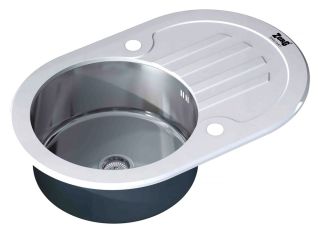 Мойка кухонная Zorg Inox Glass GL-7851-OV-WHITE