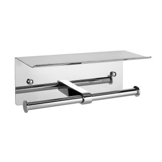 Бумагодержатель двойной с полкой для телефона Fixsen Hotel хром (FX-31011-2)