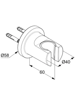 Держатель ручного душа Kludi Nova Fonte Puristic 20552N5-15 брашированный никель