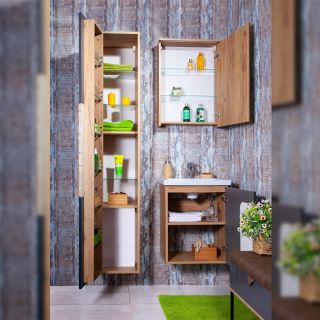 Тумба под раковину Бриклаер Форест 4627125414640 50 см дуб золотой/антрацит