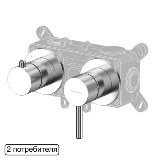 Смеситель скрытого монтажа на 2 потребителя WHITECROSS Y Y1242NIB брашированный никель