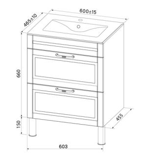 Напольная тумба с раковиной IDDIS Oxford OXF60N0i95K 60см синий