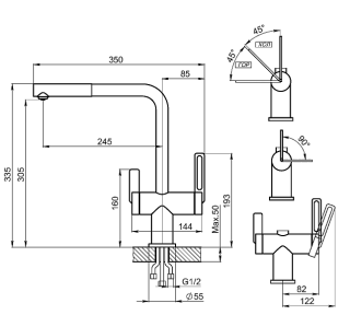 Смеситель для кухни Granula 8170, АРКТИК (БЕЛЫЙ) белый