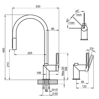 Смеситель для кухни Granula 8172, ТУРМАЛИН  Турмалин