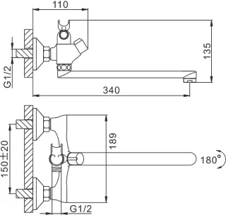 Смеситель для ванны и душа Frap F22731-B хром