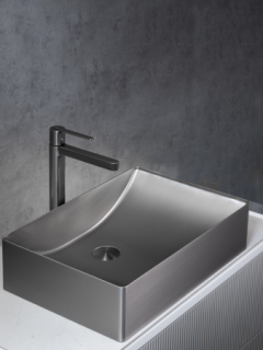 Раковина AltroBagno Futuro 001014 MtGr из нержавеющей стали сталь оружейная