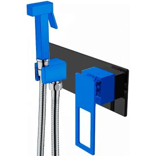 Гигиенический душ со смесителем Boheme Q 147-BUW чёрный/синий