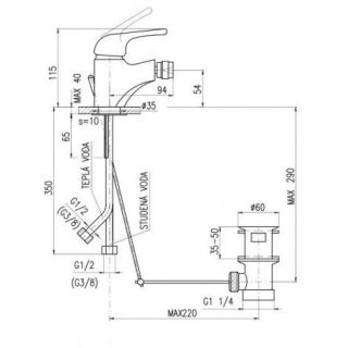 Смеситель для биде Rav Slezak Sazava SA545.5 хром
