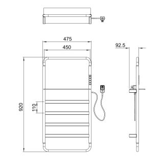 Полотенцесушитель электрический Wonzon & Woghand D?sseldorf WW-A203-GM 47x92 см тёмный графит