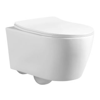 Унитаз подвесной Azario UNO AZ-2380 белый в комплекте с быстросъемным сиденьем микролифт