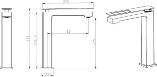 Смеситель для раковины Boheme Q 142-WUW.2 белый/синий