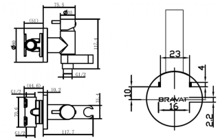Гигиенический душ Bravat Eler D9137CP-RUS со смесителем, С ВНУТРЕННЕЙ ЧАСТЬЮ