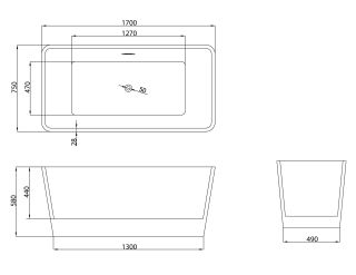 Акриловая ванна Grossman Cristal GR-2022 170x75см белый глянцевый