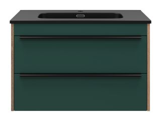 Подвесная тумба под раковину Brevita Greenwood GRE-09080-0802Я 80см зелёный/дуб Галифакс олово