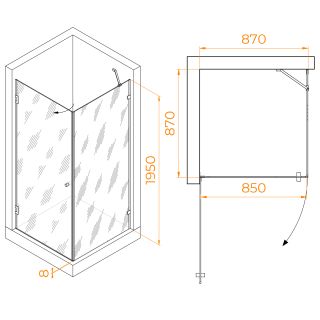 Душевой уголок RGW HO-034 35063499-11 90x90см хром