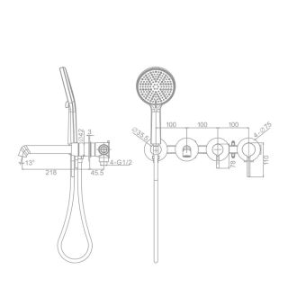 Смеситель для ванны встраиваемый Raglo R20.32 хром