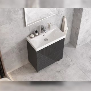 Тумба под раковину напольная Velvex Edge tn.EDG.9696.70.2Y графит, 70 см