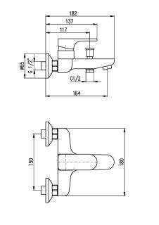 Смеситель для ванны Rav Slezak Yukon YU154.5CMAT черный