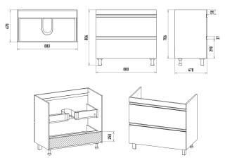 Напольная тумба под раковину Misty Ингрид 90см белый
