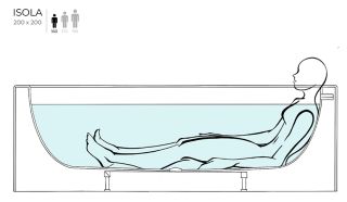 Ванна из искусственного камня Salini Isola S-Sense 101111GRH 200см RAL снаружи