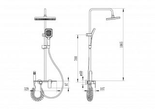 Душевая стойка Ceruttispa IVO