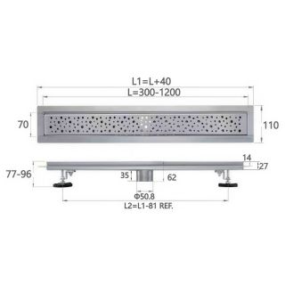 Трап для душа под плитку 60см Savol S-DL01C-60 матовое золото
