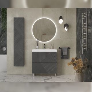 Тумба под раковину напольная Velvex Edge tn.EDG.9696.80.2Y графит, 80 см