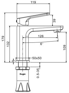 Смеситель для раковины Raglo R51.10.09 графит