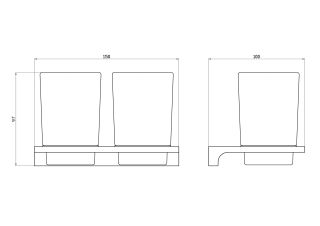 Два стакана для зубных щеток с держателем Wonzon & Woghand Eclipse WW-9128-LG золото глянцевое