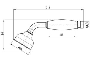 Душевая лейка Rav Slezak Morava retro KS0017CMAT черный белый