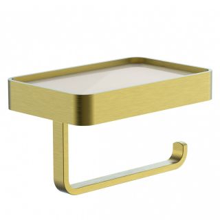 Держатель для туалетной бумаги с полкой Wonzon & Woghand Lotte WW-8336-BG брашированное золото