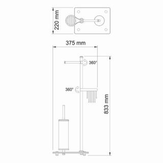 Wasserkraft K-1264BLACK Комбинированная напольная стойка