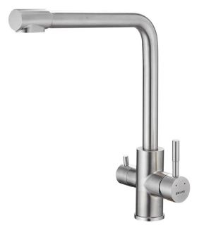 Смеситель для кухни Shevanik S868B с подключением фильтра сатин