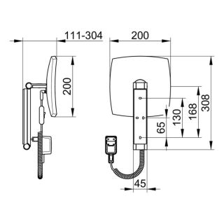 Косметическое зеркало Keuco iLook_move 17613079001 нержавеющая сталь