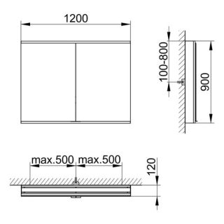 Зеркальный шкаф Keuco Royal Modular 800201121000200 120 см