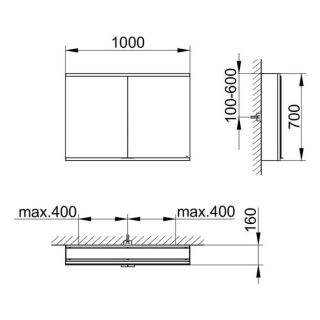 Зеркальный шкаф Keuco Royal Modular 800211100100000 100 см