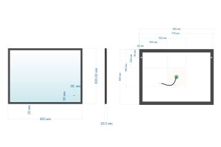 Зеркало с подсветкой ABBER See AG6110SCL-0.8 80см чёрный
