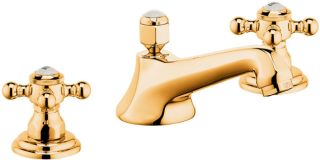 Смеситель для раковины на три отверстия Kludi 1926 позолоченный 510464520