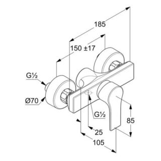 Смеситель для душа Kludi Zenta SL хром 488700565