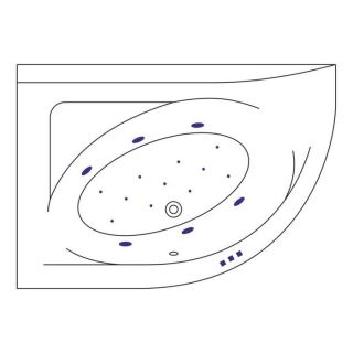 Гидромассажная ванна WHITECROSS Aquarella 0108.170110.100.RELAX.CR левая 170x110 см Relax хром