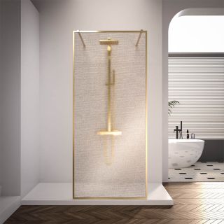 Душевая перегородка Veconi Korato KR-90GL, 1100x2000, брашированное золото, ламинированное золото