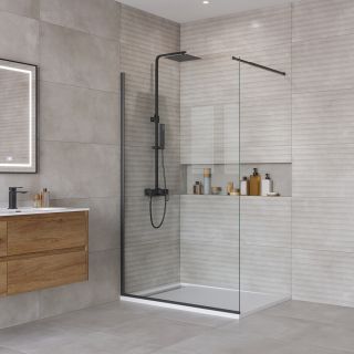 Душевая перегородка BelBagno KRAFT-L-1-110-C-NERO черный