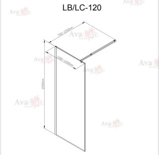 Душевая перегородка AvaCan LC120 хром