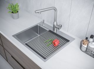 Мойка кухонная Paulmark Kroner-Pro PM705951-BS брашированная нержавеющая сталь