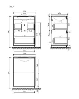 Тумба напольная под раковину Sancos Libra Floor LB60FECH 60 см дуб чарльстон