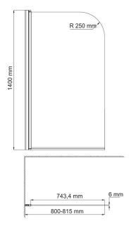 Шторка на ванну WasserKRAFT Leine 35P01-80WHITE