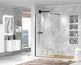 Душевая перегородка CEZARES LIBERTA-L-1-110-120-C-NERO кронштейн 120см