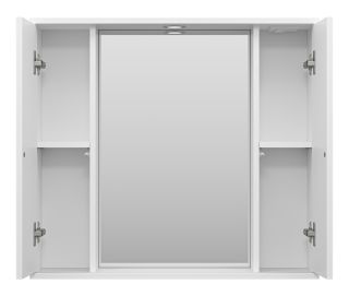 Зеркальный шкаф с подсветкой Misty Лира 80см белый