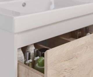 Тумба под раковину Lemark Combi LM03C100T-dub 100 см белый глянец